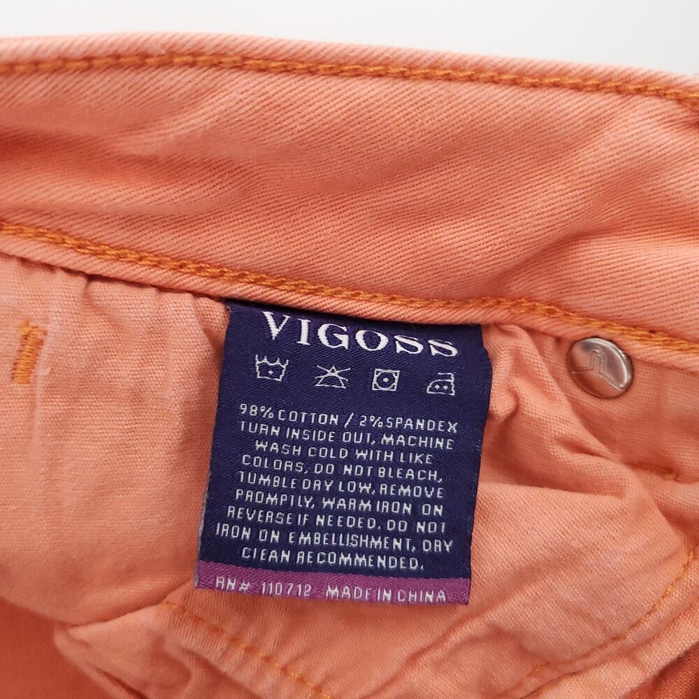 Vigoss Y2K Streetwear Bold CandyCoated The Jagger Orange Stretchy Skinny Jean 24 - Picture 7 of 12
